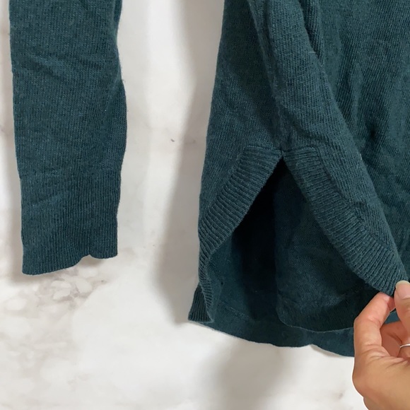 Chelsea28 Dark Green Turtleneck Slit Side Sweater - Picture 6 of 9